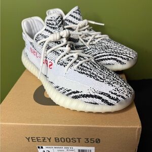 Adidas Yeezy Boost 350 V2 Kids Sneakers - Black, White, Red